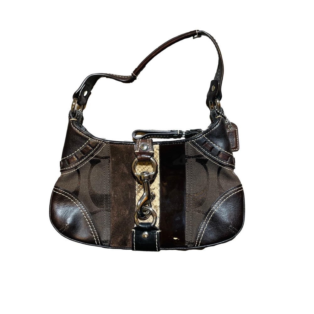 Coach y2k streetwear Mini bag leather accents used good condition color blocking